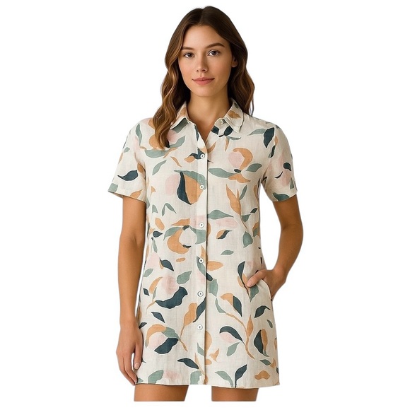 Rachel Zoe Dresses & Skirts - Rachel Zoe 100% Linen Button Up Shirt Dress